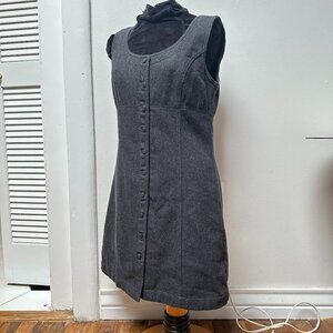 Vintage 90s/early 2000s Gap wool-blend grey sleeveless shift dress, size 8